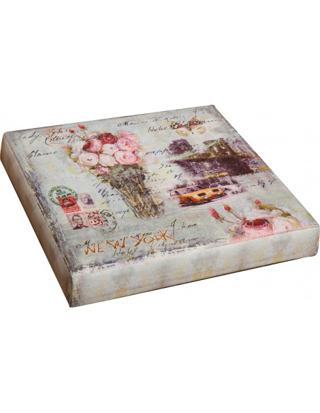Pouf contenitore richiudibile in ecopelle 32x32x32 cm