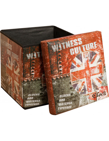 Pouf contenitore richiudibile in ecopelle 32x32x32 cm Pouf contenitore richiudibile in ecopelle 32x32x32 cm