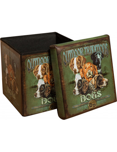 Pufe recipiente dobrável em couro ecológico 32x32x32 cm Pufe recipiente dobrável em couro ecológico 32x32x32 cm