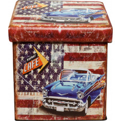 Pouf contenitore richiudibile in ecopelle 32x32x32 cm 2