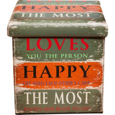 Pouf contenitore richiudibile in ecopelle 32x32x32 cm 2