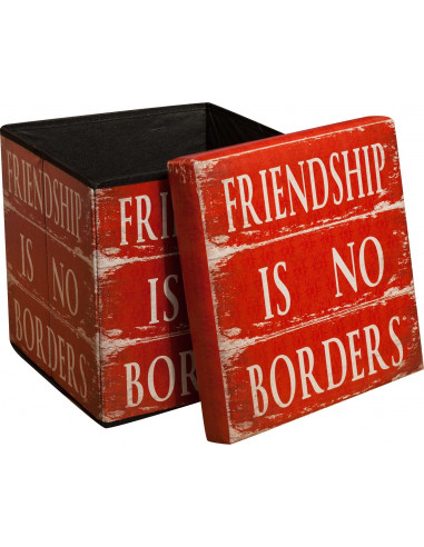 Pufe recipiente dobrável em couro ecológico 32x32x32 cm Pufe recipiente dobrável em couro ecológico 32x32x32 cm