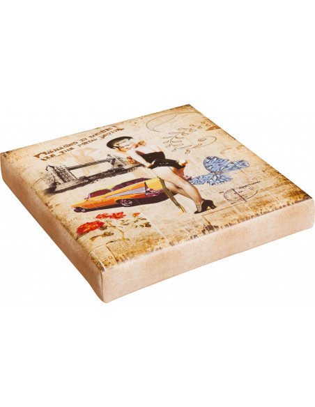Pufe recipiente dobrável em couro ecológico 32x32x32 cm