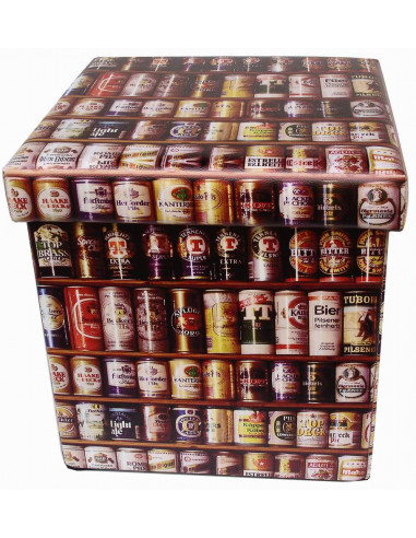 Pouf contenitore richiudibile in ecopelle 32x32x32 cm Pouf contenitore richiudibile in ecopelle 32x32x32 cm