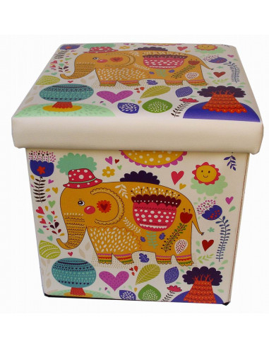 Pouf contenitore richiudibile in ecopelle 32x32x32 cm Pouf contenitore richiudibile in ecopelle 32x32x32 cm