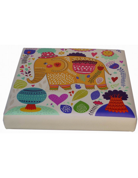 Pufe recipiente dobrável em couro ecológico 32x32x32 cm