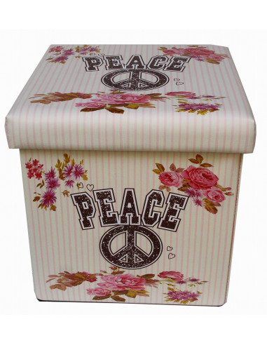 Pouf contenitore richiudibile in ecopelle 32x32x32 cm Pouf contenitore richiudibile in ecopelle 32x32x32 cm