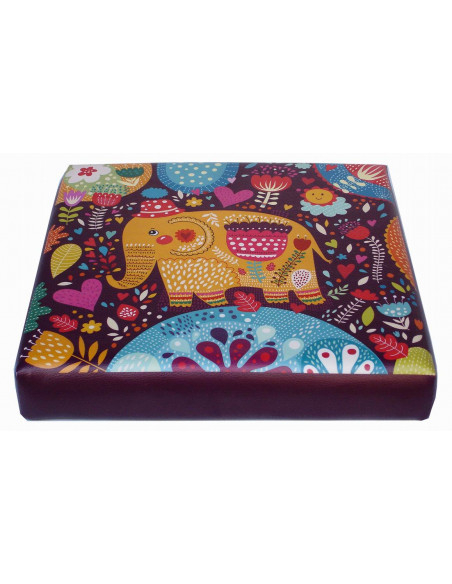 Pufe recipiente dobrável em couro ecológico 32x32x32 cm