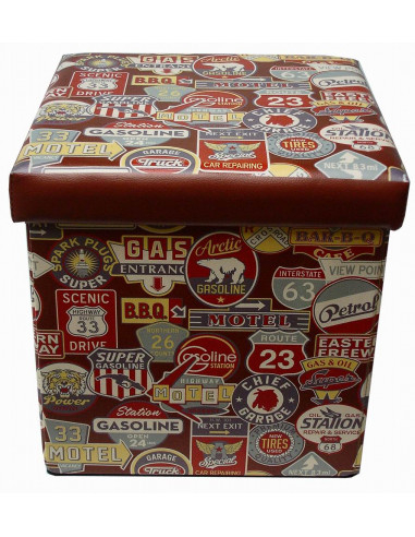 Pouf contenitore richiudibile in ecopelle 32x32x32 cm Pouf contenitore richiudibile in ecopelle 32x32x32 cm