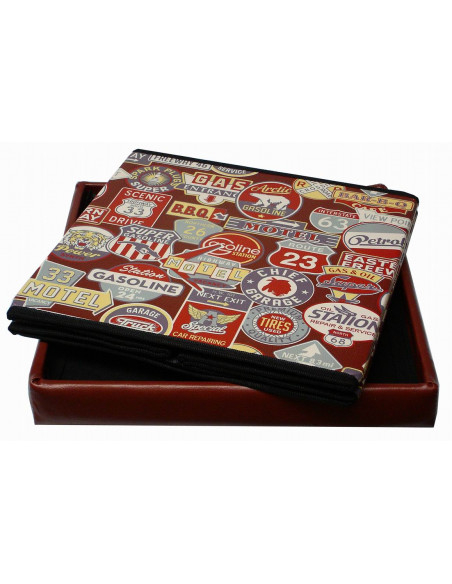 Pufe recipiente dobrável em couro ecológico 32x32x32 cm