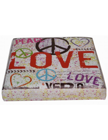 Pufe recipiente dobrável em couro ecológico 32x32x32 cm