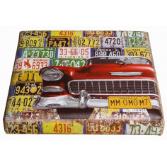 Pufe recipiente dobrável em couro ecológico 32x32x32 cm 2