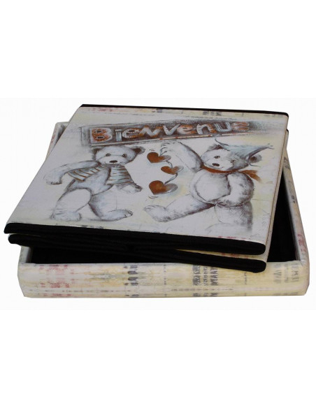 Pouf contenitore richiudibile in ecopelle 32x32x32 cm