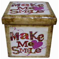 Pouf contenitore richiudibile in ecopelle 32x32x32 cm 2