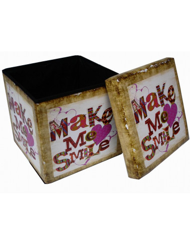 Pouf contenitore richiudibile in ecopelle 32x32x32 cm Pouf contenitore richiudibile in ecopelle 32x32x32 cm