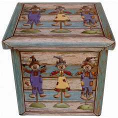 Pouf contenitore richiudibile in ecopelle 32x32x32 cm 2