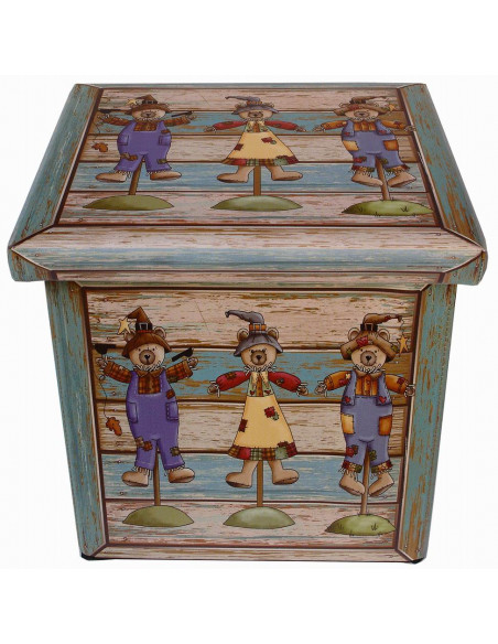 Pouf contenitore richiudibile in ecopelle 32x32x32 cm