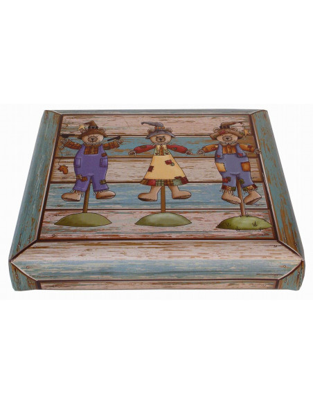 Pufe recipiente dobrável em couro ecológico 32x32x32 cm