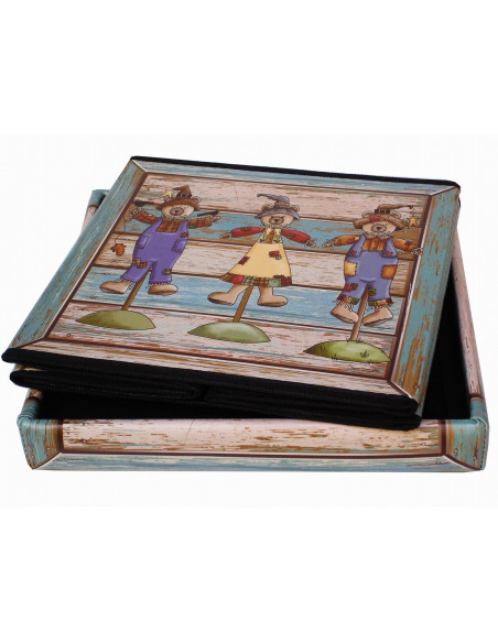 Pufe recipiente dobrável em couro ecológico 32x32x32 cm