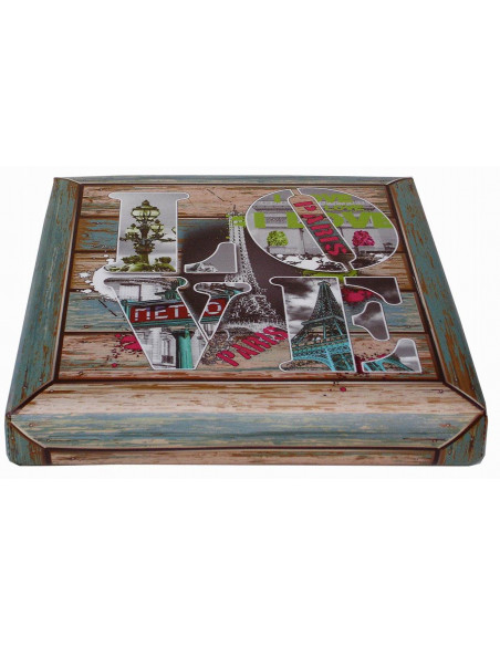 Pufe recipiente dobrável em couro ecológico 32x32x32 cm