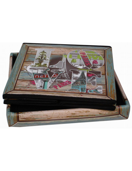 Pufe recipiente dobrável em couro ecológico 32x32x32 cm