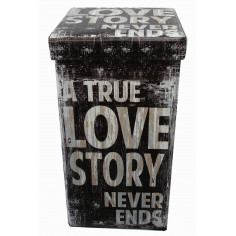 Pouf contenitore richiudibile in ecopelle 32x32x60 cm 2