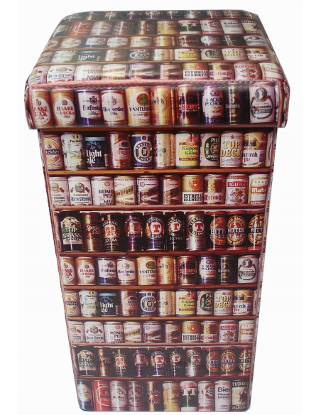 Pouf contenitore richiudibile in ecopelle 32x32x60 cm