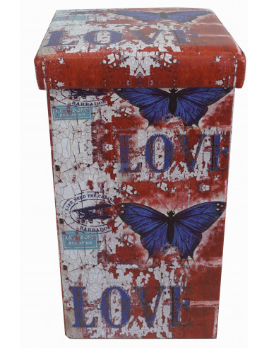 Pouf contenitore richiudibile in ecopelle 32x32x60 cm Pouf contenitore richiudibile in ecopelle 32x32x60 cm