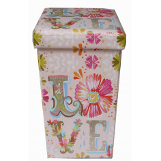 Pouf contenitore richiudibile in ecopelle 32x32x60 cm 2