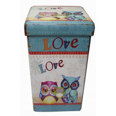 Pufe recipiente dobrável em couro ecológico 32x32x60 cm 2