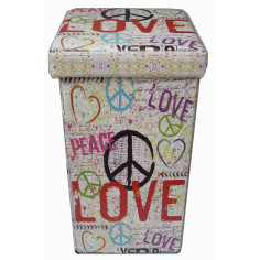 Pouf contenitore richiudibile in ecopelle 32x32x60 cm 2