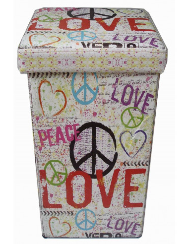 Pouf contenitore richiudibile in ecopelle 32x32x60 cm Pouf contenitore richiudibile in ecopelle 32x32x60 cm