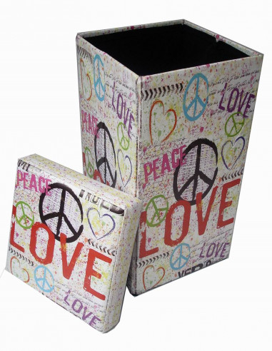 Pouf contenitore richiudibile in ecopelle 32x32x60 cm Pouf contenitore richiudibile in ecopelle 32x32x60 cm