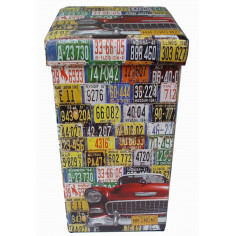 Pouf contenitore richiudibile in ecopelle 32x32x60 cm 2