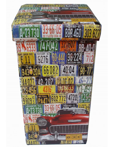 Pouf contenitore richiudibile in ecopelle 32x32x60 cm Pouf contenitore richiudibile in ecopelle 32x32x60 cm