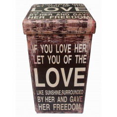 Pufe recipiente dobrável em couro ecológico 32x32x60 cm 2