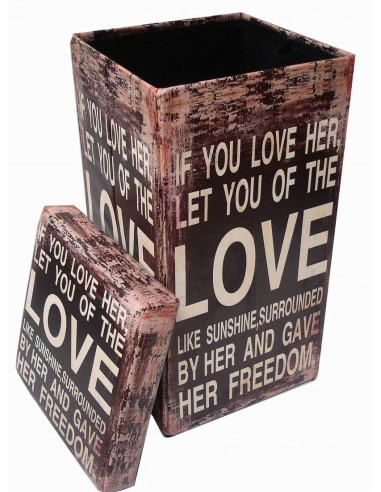 Pouf contenitore richiudibile in ecopelle 32x32x60 cm Pouf contenitore richiudibile in ecopelle 32x32x60 cm