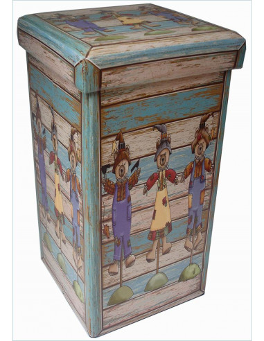 Pouf contenitore richiudibile in ecopelle 32x32x60 cm