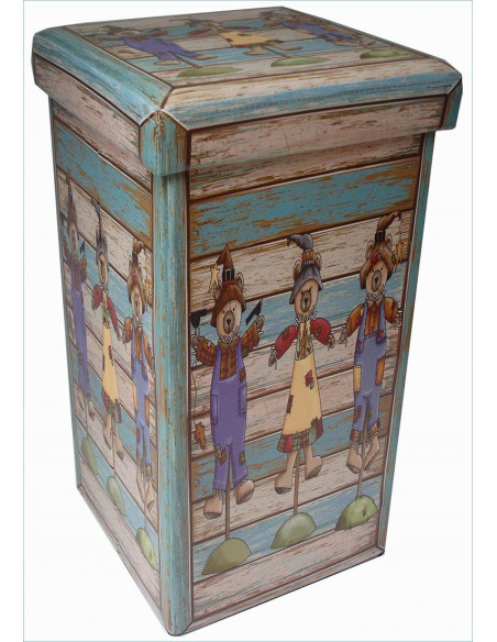 Pouf contenitore richiudibile in ecopelle 32x32x60 cm