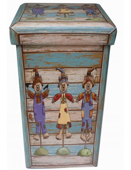 Pouf contenitore richiudibile in ecopelle 32x32x60 cm
