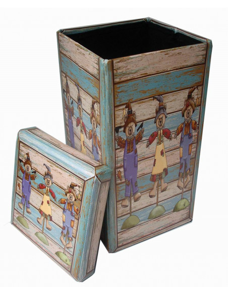 Pouf contenitore richiudibile in ecopelle 32x32x60 cm