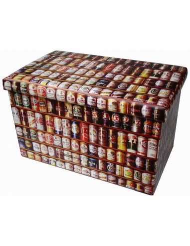 Pouf contenitore richiudibile in ecopelle 60x36x36 cm