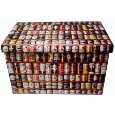 Pouf contenitore richiudibile in ecopelle 60x36x36 cm 2