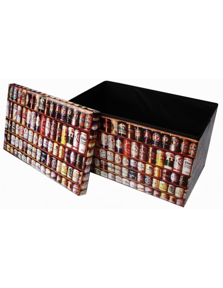 Pouf contenitore richiudibile in ecopelle 60x36x36 cm