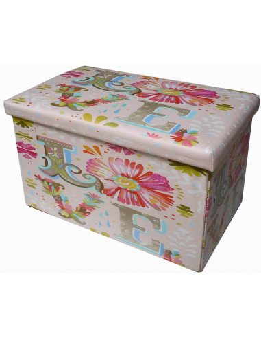 Pouf contenitore richiudibile in ecopelle 60x36x36 cm