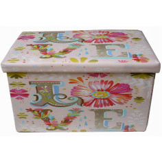 Pouf contenitore richiudibile in ecopelle 60x36x36 cm 2