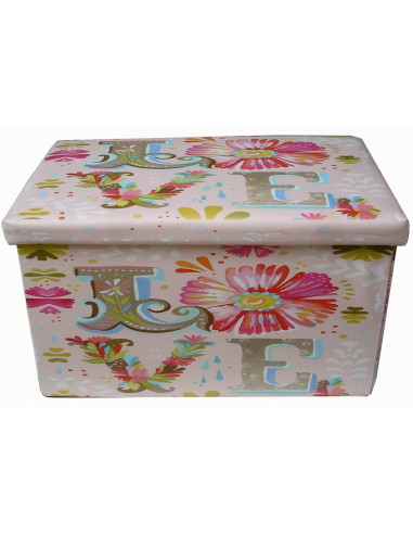 Pouf contenitore richiudibile in ecopelle 60x36x36 cm Pouf contenitore richiudibile in ecopelle 60x36x36 cm