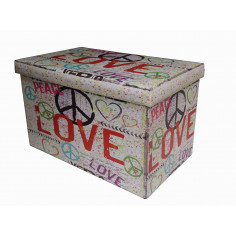 Pouf contenitore richiudibile in ecopelle 60x36x36 cm