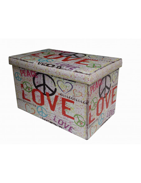 Pouf contenitore richiudibile in ecopelle 60x36x36 cm