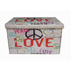 Pouf contenitore richiudibile in ecopelle 60x36x36 cm 2